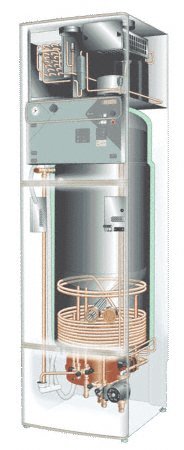 illustration of ground source heat pump with heat recovery