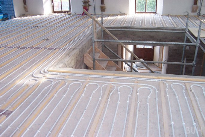 photo of underfloor heating in upper floor