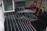 photo of ground floor with underfloor heating pipes prepared for anhydrite screed