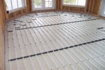 photo of underfloor heating in slab and screed floor of sun room