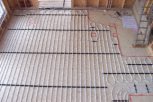 birds eye view photo of underfloor heating in slab and screed floor