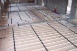 overview photo of slab plus screed floor with underfloor heating